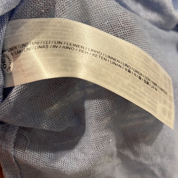 NWT Mango linen tee v-neck in periwinkle - Picture 5 of 6